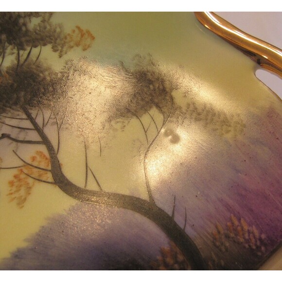 Vintage Noritake Hand Painted Double Handled Plate Tree in the Meadow - Picture 9 of 10